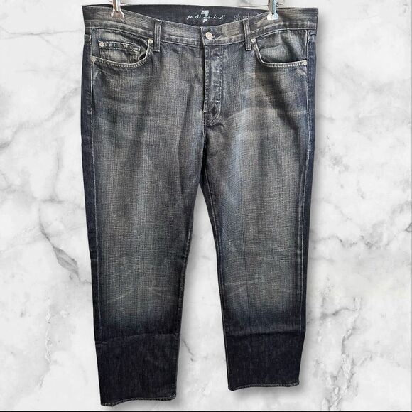 7 For All Mankind Jeans Mens 38 38x31 Blue Standard Denim Casual Button Fly - Picture 1 of 5
